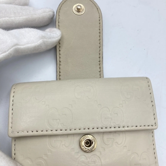 🔹️GUCCI 🔹️ Key case holder Leather ivory Guccissima - Picture 3 of 15